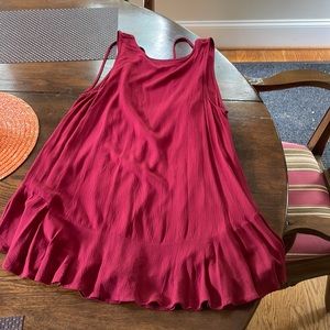 Open back red mini dress